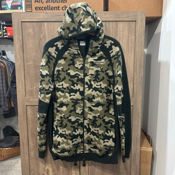 Puma EvoKnit Move Camo Hoodie Jacket Sweater Large Green - Picture 3 of 15